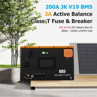 Caja de Batería EEL 24V V3 280AH con BMS de Equilibrio Activo JK-V19 2A y Pantalla de 4.3 Pulgadas para Celdas LiFePO4, Ideal para Camping y Autocaravanas