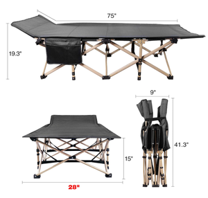 Lit de <span class=keywords><strong>camping</strong></span> portable de bureau extérieur 2024, lit simple avec poche latérale, couleur personnalisée, lit de <span class=keywords><strong>camping</strong></span> pliable - Product Image 5