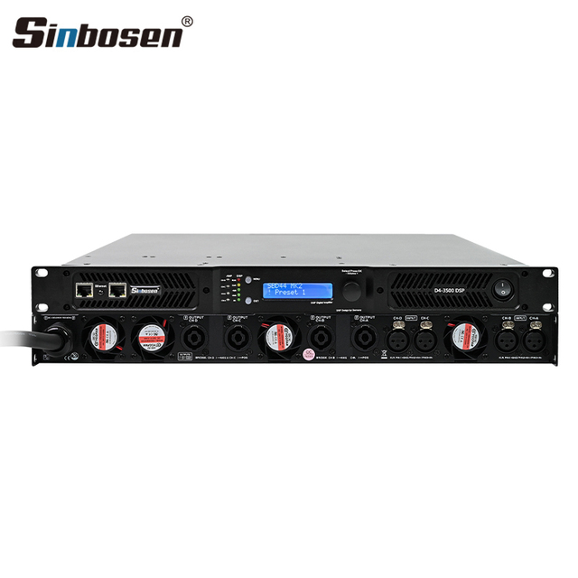 Sinbosen D4-3500 Dsp Professional Audio 1u 6000 Watts 2ohms Digital 4 Channel DSP Power Amplifier Dsp Sound