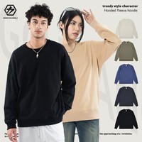 Sweat-shirt à col rond personnalisé OEM ODM pour homme, doublure polaire Silver Fox 400 GSM, couleur unie, 14 couleurs, coupe ample décontractée pour couple