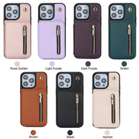 Étui portefeuille mince pour iPhone 17 16E 15 Pro Max 14 13 Plus 12 Pro 11 XS Max Blocage RFID Emplacements pour cartes Support magnétique
