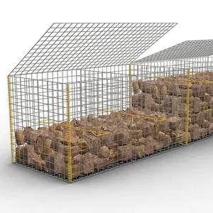 Caja de Gabion recubierta de Galfan, productos nuevos, cesta de Gabion 2m x 1m x 1m