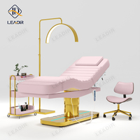 Ensemble Chaise Lit de Soin Beauté Esthétique Électrique en Cuir Hydraulique à LED pour Spa et Salon, OEM ODM Vente en Gros