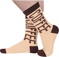 Chaussettes polyvalentes à la mode en couleur café simple Conception de lettres respirantes et élégantes en coton doux et confortable