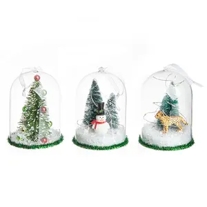 装飾用の木製ベースの透明ディスプレイガラスドームのホット販売クリスマスツリー装飾ローズ
