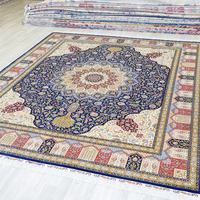 8x10ft indien fait à la main persan rouge Qum Polyester turc prix fait à la main vivant 2023 tapis en soie