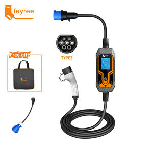 Chargeur EV portable feyree 7,4 kW, prise de type 2, chargeur de voiture électrique, courant réglable, charge AC à domicile avec adaptateur de prise CEE vers Schuko - Product Image 1