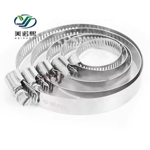 Abrazadera de manguera automotriz ajustable de acero inoxidable SUS 304 tipo gusano Twist Small American Throat Band para mangueras de goma métricas - Product Image 2