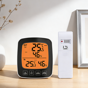 Nieuwe RF draadloze binnen- en buitentemperatuurmeter met touchscreen, digitale vochtigheidsmeter, sensor, huishoudelijke thermometer, vochtigheidsmeter - Product Image 2