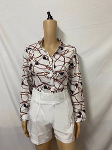 Strandvakantie Dames Trainingspak Gebloemd Shirt Met Lange Mouwen En Korte Broek Bij Twee 2-delige Set Outftis Sweatsuit Dames Shorts Set - Product Image 5