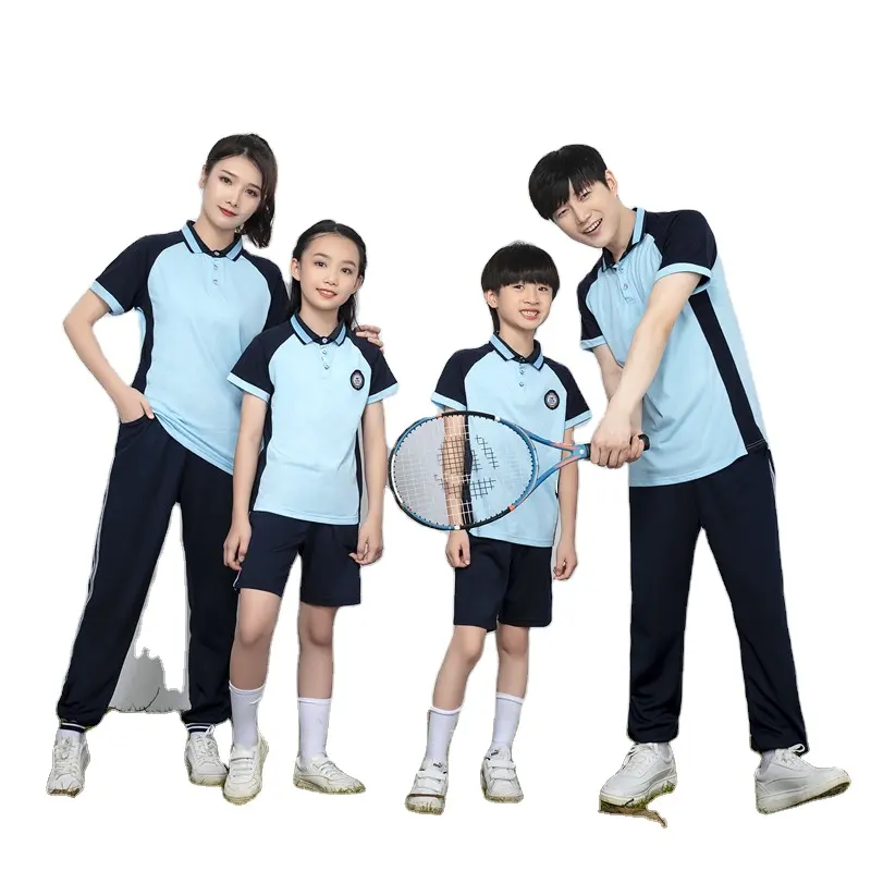 男の子と女の子のための大学の国際学校の制服にカスタムメイドの幼児が色あせないキッズスクールポロシャツ