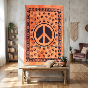 Paño de Altar de Algodón con Símbolo de Paz en Color Naranja, Hecho a Mano y Ecológico para Decoración de Dormitorio y Sala de Estar - Product Image 3
