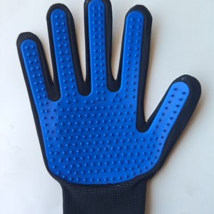 Gant de toilettage pour animaux Zhao Rui, bleu, silicone, 5 doigts, pour chat, chien, massage, nettoyage, élimination des poils, brosse de bain - Product Image 2