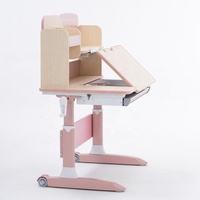 Nouvel Arrivage Bureau d'Apprentissage Rose Réglable en Hauteur Mobilier Ergonomique en Bois Ensemble Table d'Étude et Chaises pour Enfants Adolescents