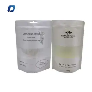 Custom Plastic Bath Salts Flat Bottom Zipper Resealable Aluminum Foil Full Printed Stand Up Foot Soak Bag