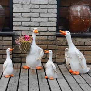 Sculpture de canard en résine <span class=keywords><strong>SMC</strong></span> réaliste et résistante aux intempéries, figurines de dessin animé pour exposition extérieure, jardin, cour, paysage, pelouse, terrasse - Product Image 2