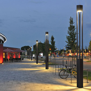 Lampadaire de jardin LED extérieur moderne, corps en laiton, abat-jour en verre, IP66, 2700K, blanc chaud doux, AC 220V, éclairage solaire à détecteur de mouvement - Product Image 2