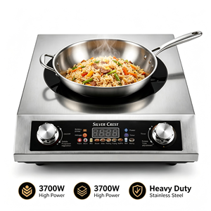 Placa de Cocina Eléctrica Infrarroja Multifuncional con Ventiladores Dobles, Cable de Alimentación de Cobre Puro y Acero Inoxidable, <span class=keywords><strong>para</strong></span> Hogar y Hotel (Estándar Alemán) - Product Image 2
