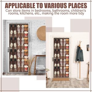 40 Pocket Over The Door <b>Shoe</b> Organizer Brown Mesh Hanging Rack For Closet Storage Foldable <b>Hook</b> Type - Product Image 6