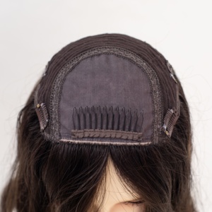 Topper de <span class=keywords><strong>Cabello</strong></span> Remy Camboyano con Base de Seda, Ligero, Color Marrón Natural, <span class=keywords><strong>para</strong></span> <span class=keywords><strong>Cabello</strong></span> Fino - Product Image 4