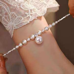 Bracelet en argent sterling S925 pour femmes, perle, bijoux tendance frais et doux, vente en gros - Product Image 1