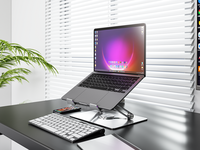 Nouveau support d'ordinateur portable réglable avec base rotative à 360°, support ergonomique pliable et portable en acier carbone pour bureau