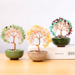 Оптовая продажа, натуральный хрустальный аметист, карфтс, дерево удачи, агат, цитрин, денежное дерево, гравийные деревья ручной работы для украшения - Product Image 3