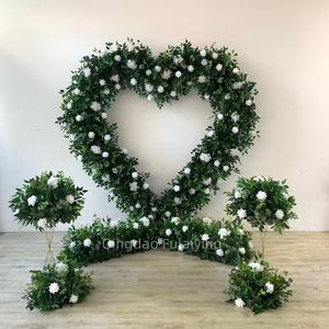 Arco <span class=keywords><strong>di</strong></span> <span class=keywords><strong>Fiori</strong></span> Artificiali a Forma <span class=keywords><strong>di</strong></span> Cuore in Seta Verde, Decorazione Floreale <span class=keywords><strong>di</strong></span> Alta Qualità per Matrimoni e Feste <span class=keywords><strong>di</strong></span> Fidanzamento - Product Image 2