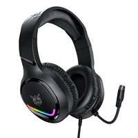 ONIKUMA-Auriculares para juegos X31, auriculares USB de 3,5mm para PC con cable, luz RGB, con micrófono