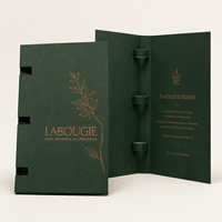 Carte de présentation pliable personnalisée pour emballage cosmétique, carte de présentation en carton pour rouge à lèvres, brillant à lèvres, parfum