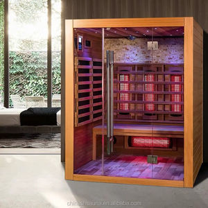 ห้องซาวน่าอินฟราเรดแบบเต็มสเปกตรัมสำหรับ 3 คน ทำจากไม้เนื้อแข็ง พร้อมแผงควบคุมด้วยคอมพิวเตอร์และหน้าต่างบนหลังคา ดีไซน์ทันสมัย - Product Image 3