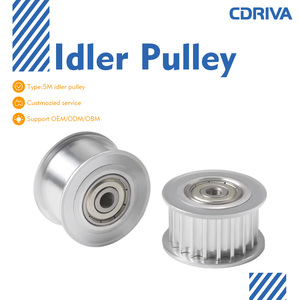 Polea Tensora Síncrona HTD 5M de Aluminio, Acero y Hierro Fundido Anodizado/Negreado Cdriva con Rodamiento de 12, 14, 15, 16 y 18 Dientes - Product Image 2