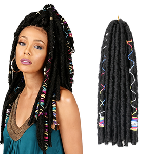 Vente en gros de cheveux synthétiques doux, Jumbo Dread Hair, tresses au crochet, Bac Locs, Faux Locs sensationnels et Locs souples avec ligne colorée - Product Image 1