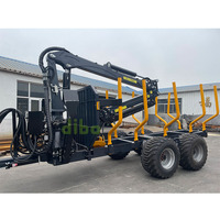 DIBO CE TUV Mesin Pertanian Kehutanan dan Pengolahan Kayu 6ton Kotak Peralatan Log Loader Kayu Kecil dengan Crane Kayu 4.7m dan Trailer 4WD