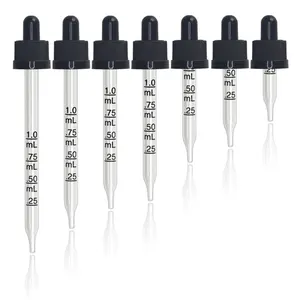 18/415 18mm Graduated Dropper Graduated Calibration Glass Pipette Childproof Glass Dropper Cap With Pipette