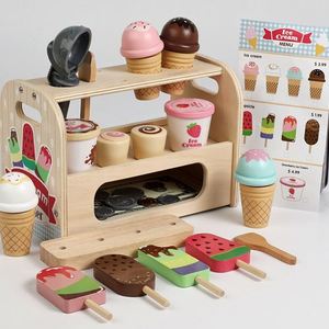 Jouet de cuisine en bois pour enfants : camion de crème glacée à faire semblant, chariot de vente ambulante - Product Image 5