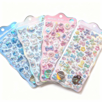 Fun 3D en relief acrylique étanche Scrapbooking autocollants coloré perle diamant décalcomanies cristal cadeaux promotionnels feuille estampillé