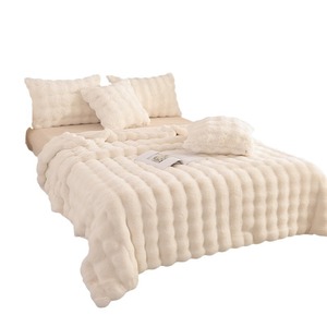 Ấm Lớn Bong Bóng Thỏ Lông Dày Hai Lớp Sofa Nap Bìa Thảm Giả <span class=keywords><strong>Faux</strong></span> Lông Chăn - Product Image 5