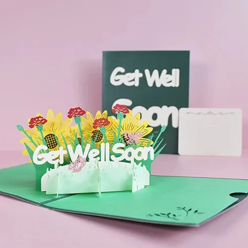 Cartes de vœux 3d avec Style pompon, 1 pièce, cartes de vœux Pop-Up en papier