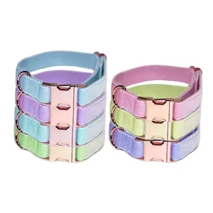 Rose Gold Buckle Colorful Comfortable Soft Velvet Pet Dog Collar Set Adjustable Collars For Small Medium Large Dogs