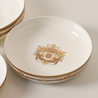 Fournitures chinoises : Ensemble de 12 assiettes à dîner en porcelaine fine de luxe, écologiques, pour restaurants, MOQ 100 pièces