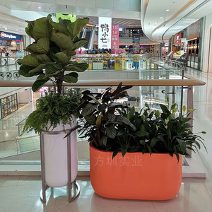 Macetero de Fibra de Vidrio para Interiores, Centro Comercial, Maceteros Modernos y Creativos, Decoración con Flores y Plantas Verdes - Product Image 1