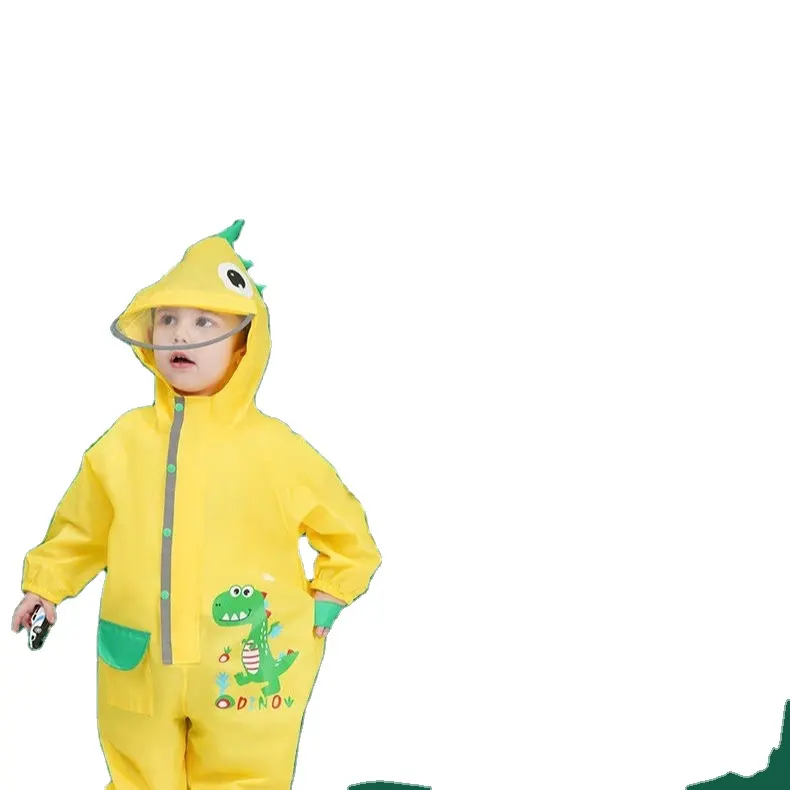 Toddler baby Boys Girls Waterproof Rain Suit Sets Kids One Piece Rain Coat Coverall Hooded
