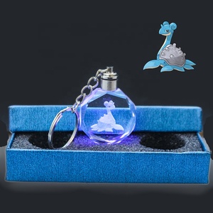 Llavero con grabado láser 3D octogonal para niños, <span class=keywords><strong>Lapras</strong></span> de cristal, <span class=keywords><strong>Pokemon</strong></span>, regalo - Product Image 1