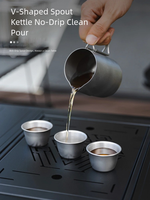 Service à thé d'extérieur en acier inoxydable 304, kit bouilloire de camping portable, théière empilable avec filtre de qualité alimentaire pour le camping et la randonnée