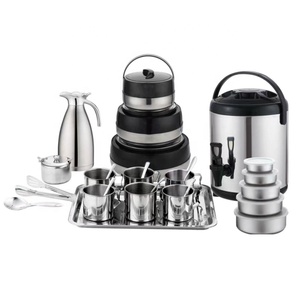 Bandeja Redonda <span class=keywords><strong>de</strong></span> <span class=keywords><strong>Acero</strong></span> <span class=keywords><strong>Inoxidable</strong></span> para Beber, 21 Uds., Taza <span class=keywords><strong>de</strong></span> Café, Cubo <span class=keywords><strong>de</strong></span> Té con Leche, Juego <span class=keywords><strong>de</strong></span> Vajilla, Utensilios <span class=keywords><strong>de</strong></span> Cocina, Cazuela - Product Image 2