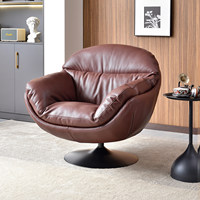 Fauteuils individuels pivotants de luxe modernes pour salon et chambre, confortables et relaxants, design en cuir pour mobilier de salon.