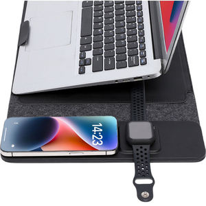 Housse <span class=keywords><strong>pour</strong></span> ordinateur portable en cuir PU personnalisée 5 en 1 avec tapis de charge sans fil <span class=keywords><strong>pour</strong></span> <span class=keywords><strong>Macbook</strong></span> <span class=keywords><strong>Air</strong></span> Pro 13 14 15 16 pouces - Product Image 4