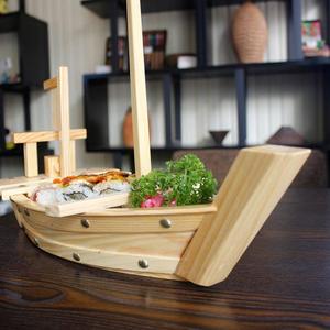 Bandeja <span class=keywords><strong>de</strong></span> Madera Japonesa para Servir Sushi con Decoración <span class=keywords><strong>de</strong></span> Mástil y Red para Buffet <span class=keywords><strong>de</strong></span> Restaurante y Exhibición en el Hogar - Product Image 6