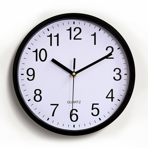 Đồng hồ treo tường hiện đại tối giản 10 inch màu đen đỏ bằng nhựa trang trí nhà cửa, máy chạy bằng thạch anh, cơ chế chạy êm không gây tiếng động - Product Image 2